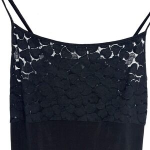 Y2K Slip Dress Womens Size Small Banana Republic Black Heart Chest Lace Stretchy